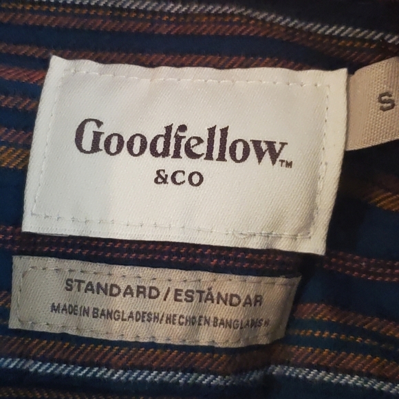 Goodfellow & Co Standard fit Flannel casual button down Blue Size S - Picture 8 of 10